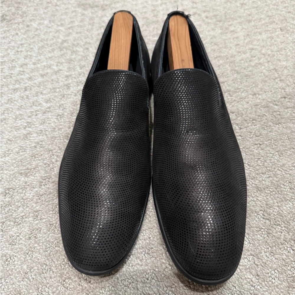 Black Slip-On Loafers with Rounded Toe